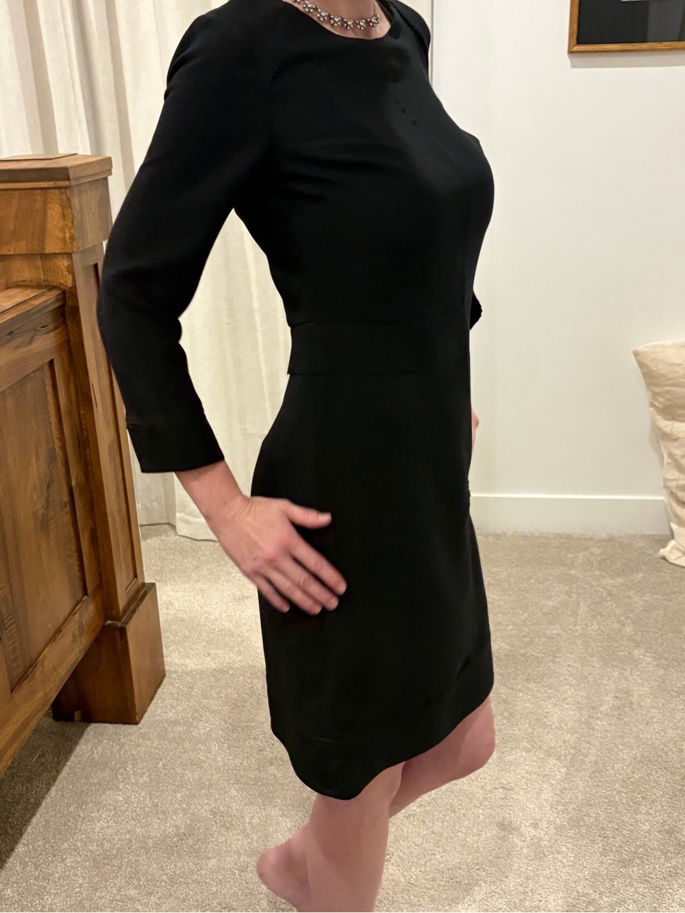Banana Republic Tailored Black Faux Pocket Office Career Dress - Size Tall 2